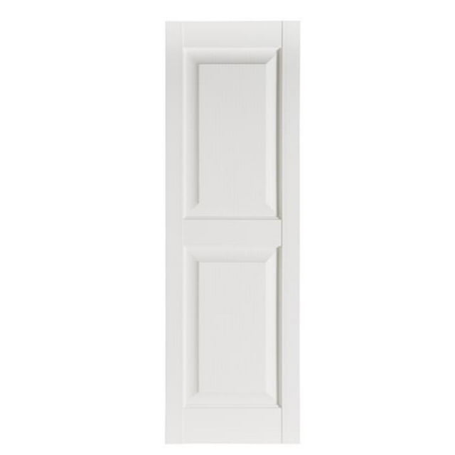 Premier Volets Décoratifs Extérieurs à Panneau Surélevé, Blancs - 15 x 55 Po