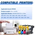 thumbnail image 2 of Cartuchos de tinta 812-I, 812XL compatibles con EPSON WorkForce EC-C7000, WorkForce Pro WF-7310, WF-7820 y WF-7840 (negro, cian, magenta 4 y amarillo, paquete de 4), 2 of 6