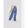 thumbnail image 6 of Vintage Washed Loose Straight Leg Jeans Women'S High Waist Casual Denim Trousers Comfortable Everyday Chic Pants Straight Leg Jeans For Women, 6 of 9