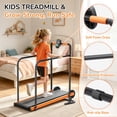 thumbnail image 3 of Kids Manual Treadmill, Fixed 10% Incline Non-Powered Walking Pad, Max 220lbs Capacity with Handrail & Display Screen, Eco-Friendly Manual Walking Running Machine for Home, 3 of 7