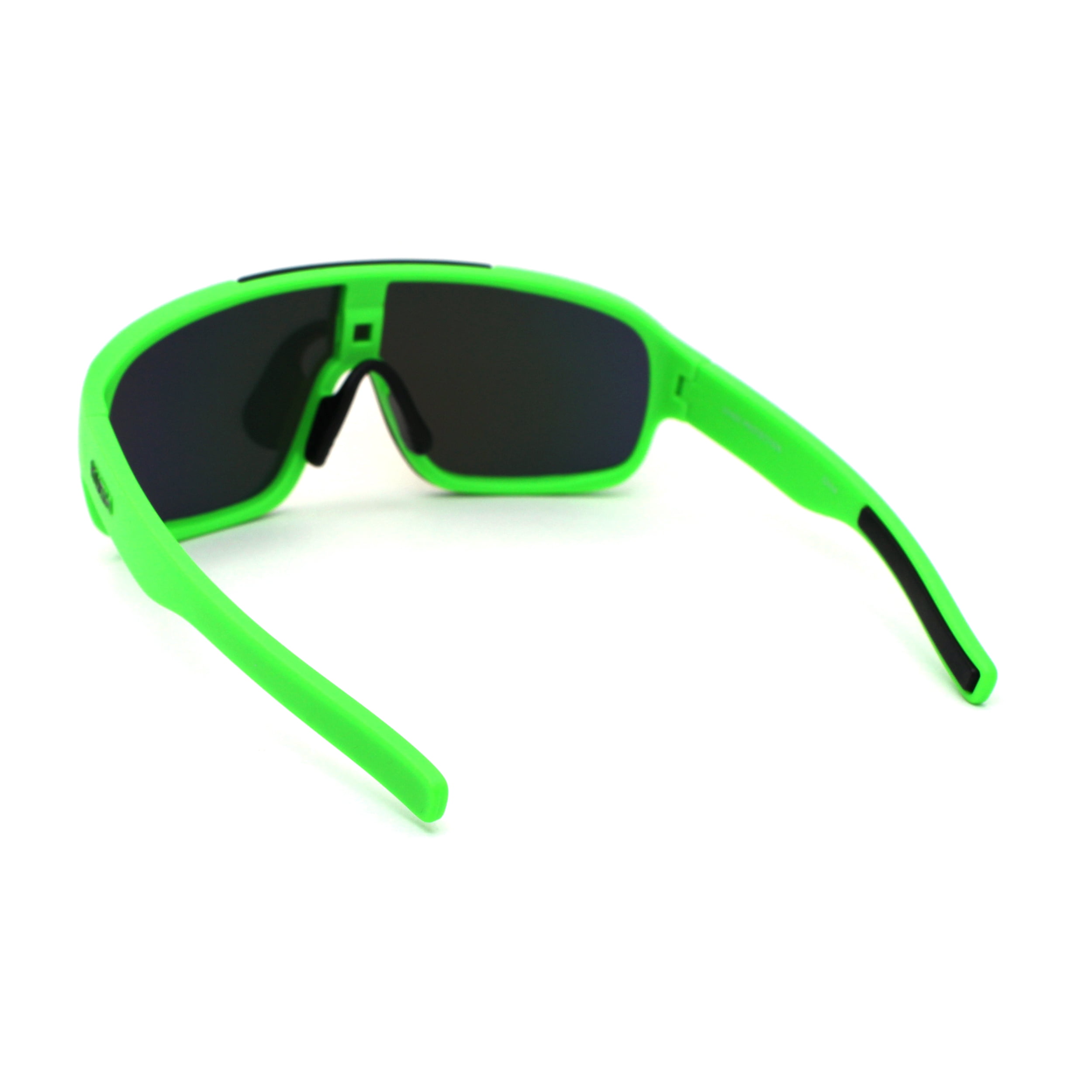 Kush Men's Reflective Mirror Lens Racer Shield Sunglasses - 90s Style Sports Sunglasses With UV400 Protection 12 thumbnail image
