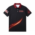 thumbnail image 6 of Men's US 250th Anniversary 3D Print Polo Shirt with Dynamic Graphic Design and Flag Motif Featuring Short Sleeve Turn-Down Collar Black XXXL, 6 of 6