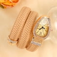 thumbnail image 4 of Reloj de serpiente de moda, creativo y distintivo, reloj de cuarzo para mujer, pulsera con correa de cuero con incrustaciones de diamantes, 4 of 6