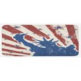 thumbnail image 1 of 4th of July Kitchen Mat, Sketch Style Liberty Grunge Stripes and Stars Pattern Print, Plush Decorative Kitchen Mat with Non Slip Backing, 47" X 19", Beige Navy Blue Ruby, by Ambesonne, 1 of 1