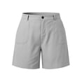 thumbnail image 4 of Achuyrbd Womens Plus Size Casual Shorts, Front Button Loose Fit Lightweight Summer Shorts with Pockets, 4 of 7