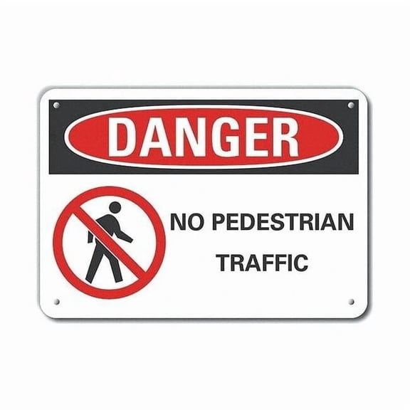 Lyle Pedestrian Trfc Danger Sign,10x14in,Alum LCU4-0206-NA_14X10