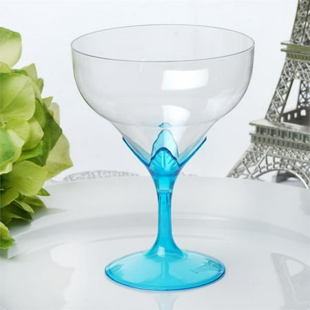 BalsaCircle 6 pcs Clear and Colored Disposable Wine Goblets for Wedding Reception Party Buffet Catering Tableware