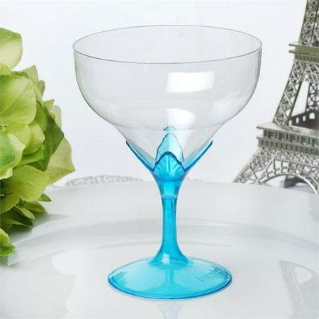 BalsaCircle 6 pcs Clear and Colored Disposable Wine Goblets for Wedding Reception Party Buffet Catering