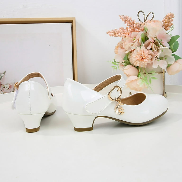 HIBRO Toddler Girl PU Leather Sandals Size 9 Princess High Heels School Dress Shoes for Kids Walmart