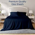 thumbnail image 2 of 30 Inch Extra Deep Pockets -King Giza 1000-Thread-Count Cotton 6-PC Sheet Set - Navy Blue, 2 of 7