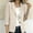 *Beige, variant on Women's Linen Blend Notch Collar Long Sleeve Blazer Shirt ,Solid Color Casual Jacket Beige,Women's Plus M