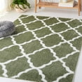 thumbnail image 2 of SAFAVIEH Tahoe Gerald Quatrefoil Shag Area Rug, 6'7" x 6'7" Square, Sage/White, 2 of 8