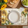 thumbnail image 4 of Sunflowers Placemats Set of 6, Farmhouse Retro Butterfly Beige Yellow Placemats for Dining Table, Place Mats for Kitchen Tabletop, Waterproof Wipeable Dining Table Mats Set, 4 of 9