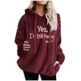 thumbnail image 2 of Fleece Pullover Women Hoodies Thermal Lightweight Graphic Sweatshirts Soft Comfy Oversized Pajamas Fuzzy Teddy Bear Sweaters Long Sleeve Crew Neck Cold Weather Tosp Fall Winter Clothes with Pockets, 2 of 6