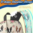 thumbnail image 5 of Boston Terrier and Roses Cream Pattern 17" School Backpacks for Teens,Waterproof Oxford Fabric,S-Shape Padded Straps for School,Travel,Hiking,Camping, 5 of 6