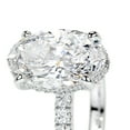 thumbnail image 3 of Edge Jewel Wedding Band - 14K White Gold Plated Ring for Her - 2.5 Ct Oval Cut Excellent Diamond Ring - Solitaire with Accent - Hidden Halo Ring - Women’s Diamond Band, 3 of 3