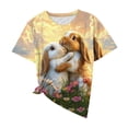 thumbnail image 5 of Craaazy Women's Relaxed Fit Easter Bunny Graphic Crew Neck Short Sleeve Top - Spring Festive Casual Print T-Shirt Gifts, 5 of 5