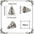 thumbnail image 2 of 1box 1 box 40pcs Silver Bead Cones End Cap Beads Retro Tibetan style Alloy Vintage Cone Spacer Beads Metal Stopper Caps for Jewelry Making Bead Assortments DIY Tassels Earrings Crafts Handmade, 2 of 6