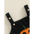 thumbnail image 5 of Newborn Baby Girls Boys Halloween Outfits Sleeveless Corduroy Pumpkin Face Overalls Rompers Button Jumpsuit Fall Clothes, 5 of 8