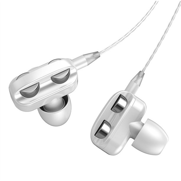 Auriculares con cable con el volumen micrófono auriculares ajustables auriculares auriculares auriculares de escucha de escucha dual bobina dinámica blanca 3.5 mm Jack Inevent EL023231-04B
