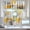 Yellow Brown, variant on Blue Black Kitchen Window Tier Curtains and Valance Set, 36 Inch Abstract Art Window Curtains Set with Rod Pocket for Small Windows, Living Room or Bathroom