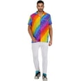 thumbnail image 4 of Stylore Funky Hawaiian Shirt for Men Short Sleeve Summer Rainbow Original 2XL, 4 of 7