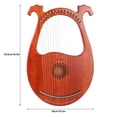 thumbnail image 3 of Arpa tipo lira LIEKE, 16 cuerdas de metal, cuerpo de caoba con bolsa y llave, 3 of 7
