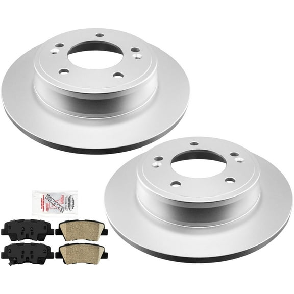 Rear Brake Disc Rotors Ceramic Pads For 2011-16 Hyundai Elantra & 12-16 Veloster