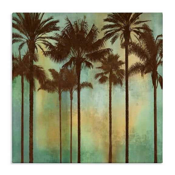 Stupell Industries Palm Trees over Gradient Landscape & Nature Painting Wrapped Canvas Canvas Art Print Wall Art, 36 x 36