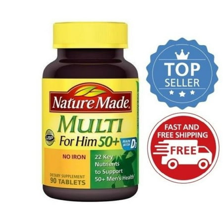 Nature Made - Multi for Him 50+ Multiple Vitamin and Mineral Supplement 90 Tablets - 2