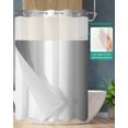 thumbnail image 2 of No Hook Shower Curtain with Snap in Liner, Grey and White Gradient Hotel Shower Curtains for Bathroom, Washable Shower Curtain Liner Set with Mesh Top Window, 72"x96", 2 of 6