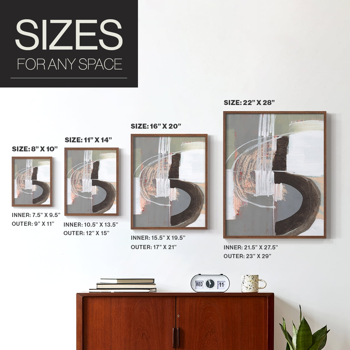 Arching Neutrals III in Paper Solid Wood 11 x 14 Framed Print