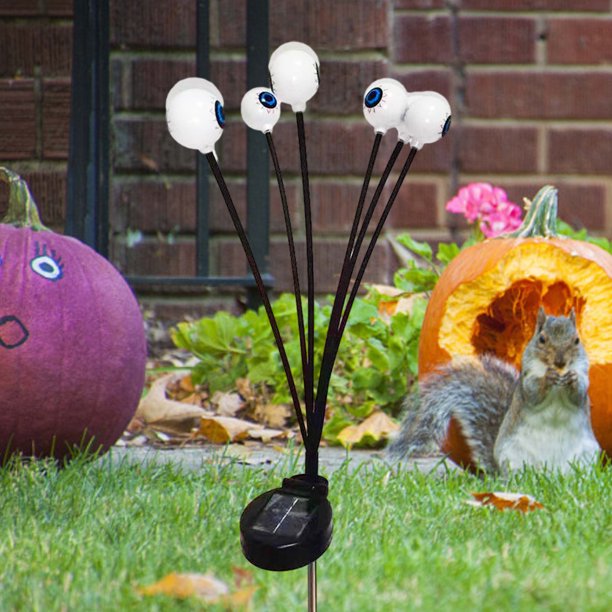 Luces decorativas de estaca Wdftyju para Halloween 6 cuentas solares aterradoras
