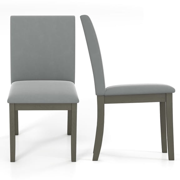 Furnibear Dining Chairs Set of 2 Cushioned Upholstered Seat Gray Parsons Chairs Side Chairs for Dining Room Kitchen and Apartment Comfortable Modern Sturdy Wooden