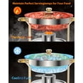 thumbnail image 4 of 5QT 2 Packs Chafing Dish Buffet Set, NSF Round Stainless Steel Chafers and Warmers Food Servers Sets with Lid & Lid Holder, Spoon & Tweezer for Catering Events Parties Weddings Dinners, Gold, 4 of 8
