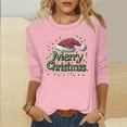 thumbnail image 2 of Weiqiqre Tops for Women Trendy Santa Claus Xmas Shirts Long Sleeve Fuzzy Fleece Holiday Top, 2 of 5