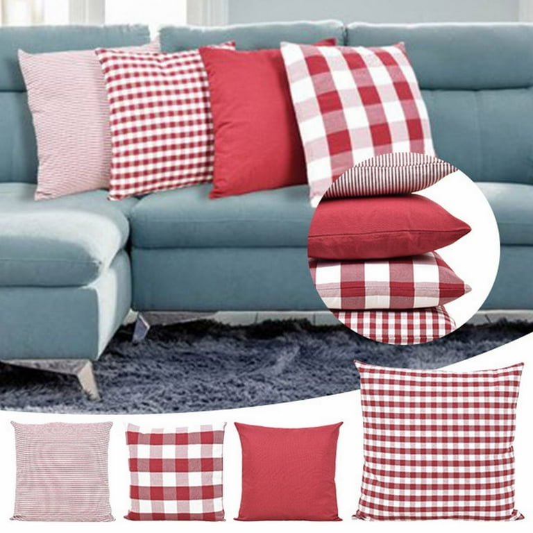 Leather Throw Pillows 4Pcs Square Velvet Embroidered Decorative Throw Pillow Cover Red 18 18inch Size Satin Pillowcase for Hair And Skin Walmart
