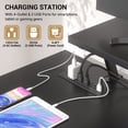 thumbnail image 4 of Homieasy Reversible L-Shaped Gaming Desk with Power Outlet & LED Light Strip, Home Office Computer Desk with Monitor Stand, File Drawer and Workstation,Black, 4 of 7