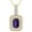 Simulated Alexandrite, variant on Emerald Shape Simulated Peridot Halo Pendant Necklace In 14K White Gold Over Sterling Silver