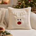 thumbnail image 7 of LIORAGLJ Christmas Reindeer Pillowcase with Insert, Beige and Red, 17.72", 7 of 7