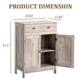 thumbnail image 4 of Hassch Rustic Bathroom Cabinet in Gray Wash, Compact Floor Storage Organizer with 1 Drawer & 2 Doors, Moisture-Resistant Wood Cupboard for Towels, Cleaning Supplies & Essentials, 4 of 6