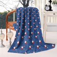 thumbnail image 2 of Blue Christmas Santa and Snowflake Pattern Blanket,Comfortable Soft Flannel Throw Blanket,All Season,Warm Lightweight Blankets for Sofa Bed Couch Living Room Chair,40"x50", 2 of 4