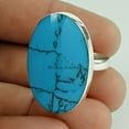 thumbnail image 2 of Natural Turquoise Healing Gemstone Ring, Pure 925k Sterling Silver Ring, Organic Ring, Exclusive Ring, Solitaire Ring, Proposal Ring, Ultimate Ring, Birthday Gifts For Women (turquoise, 7), 2 of 3