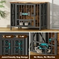 thumbnail image 5 of POAO 31.5" Assembly-Free Dog Crate Furniture for Small Dog, Foldable Dog Kennel Indoor with Tag & Adjustable Bowls, Dog Cage Use as End Table, Brown, 5 of 10
