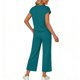 thumbnail image 3 of Top y falda Conjunto de las mujeres de la moda de color sólido suelto de manga corta con cuello en V con pantalones cortados de pierna ancha Set de bolsillo Pantalones y Top Set para las mujeres, 3 of 6