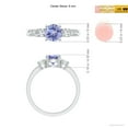 thumbnail image 4 of ANGARA Natural Three Stone Tanzanite and Diamond Ring in 14K White Gold for Women (Size-6mm) | December Birthstone, Birthday, Anniversary, Jewelry Gift for Women | Natural Tanzanite Ring, 4 of 8