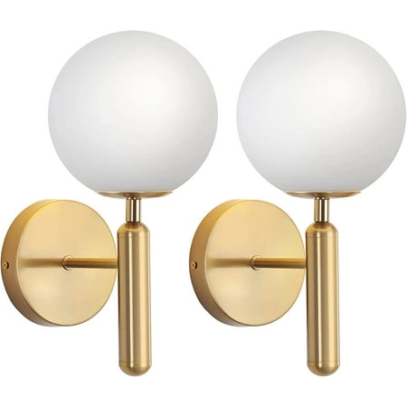 

MANXING Gold Wall Sconces Set of Two Modern Wall Mounted Lamps 2 Pack Set E12 Base Hardwired led Brass Wall Sconces Bedside Wall Light Fixturesfor Bedroom Living Room…