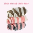 thumbnail image 6 of Unique Bargains 3 Pcs Lightweight Strong Absorbent Hair Drying Towel Pink White Brown, 6 of 7