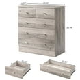 thumbnail image 5 of IVV 5 Drawer Dresser for Bedroom, Farmhouse Chest of Drawers, Bedroom Furniture, Clothes Storage and Organizer, 25.98"L x 12.99"W x 28.74"H, Gray, 5 of 9