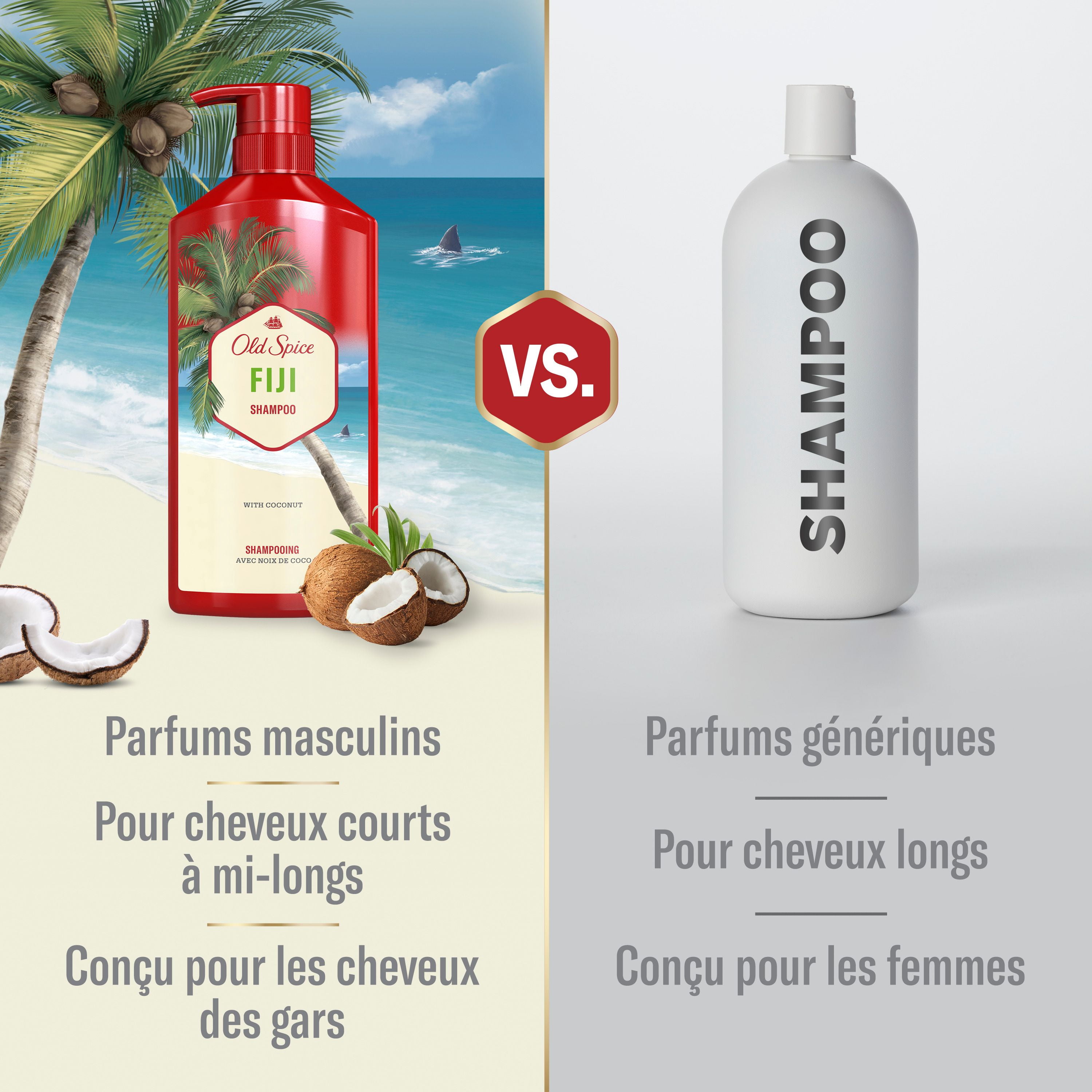 Old Spice Fiji Shampoo for Men, 625 mL